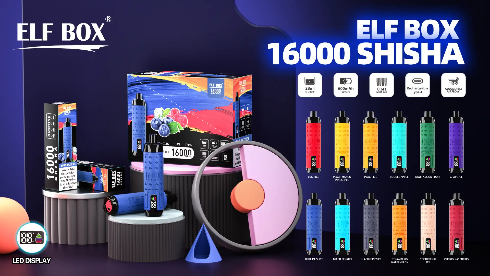 ELF BOX SHISHA 16000