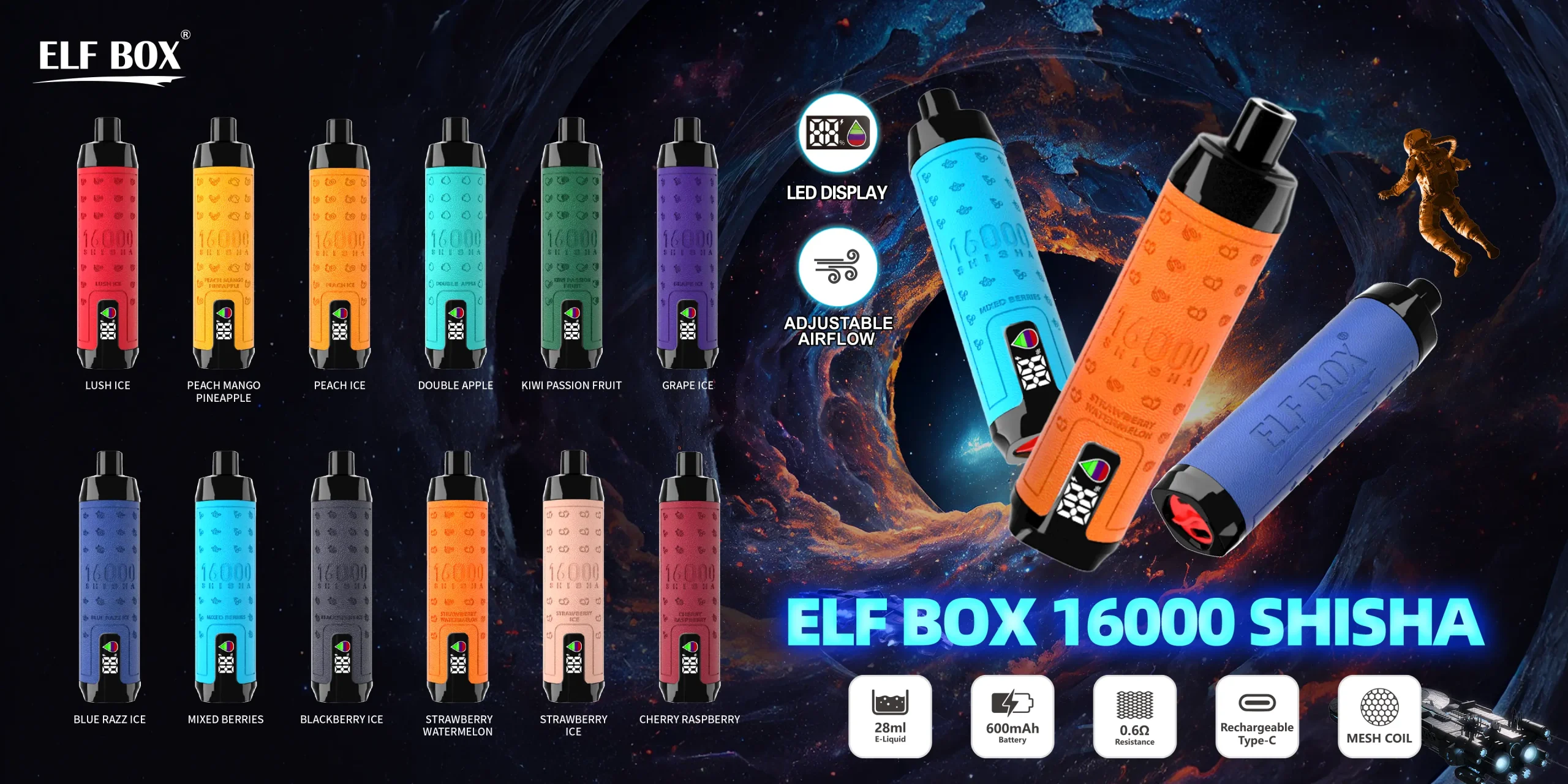 ELF BOX SHISHA 16000