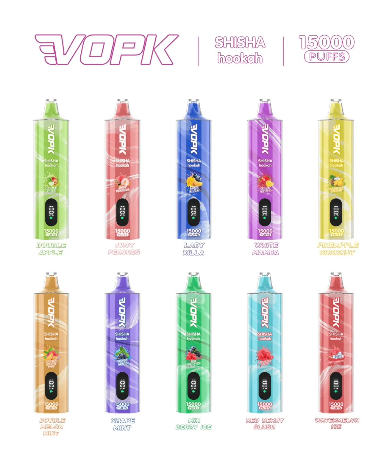 VOPK Shisha Hookah 15000 PUFFS Disposable Vapes